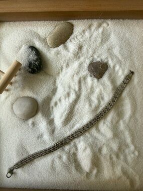 Anthropologie silver rhinestone floral bracelet